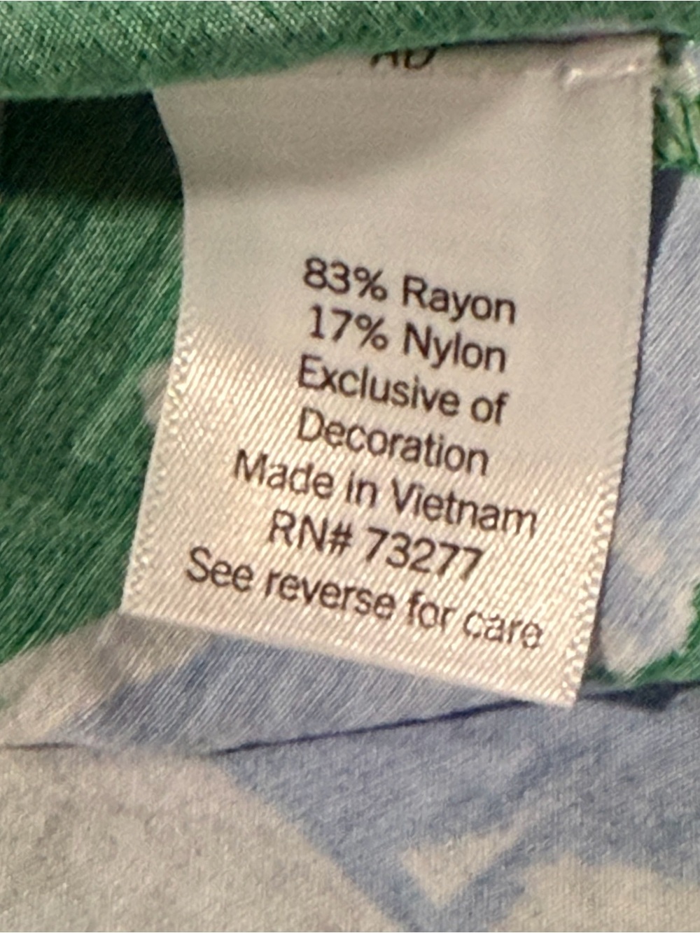 Sonoma sz XXL Green Floral V-Neck Midi Dress with Blue & White Blooms - Picture 8 of 9